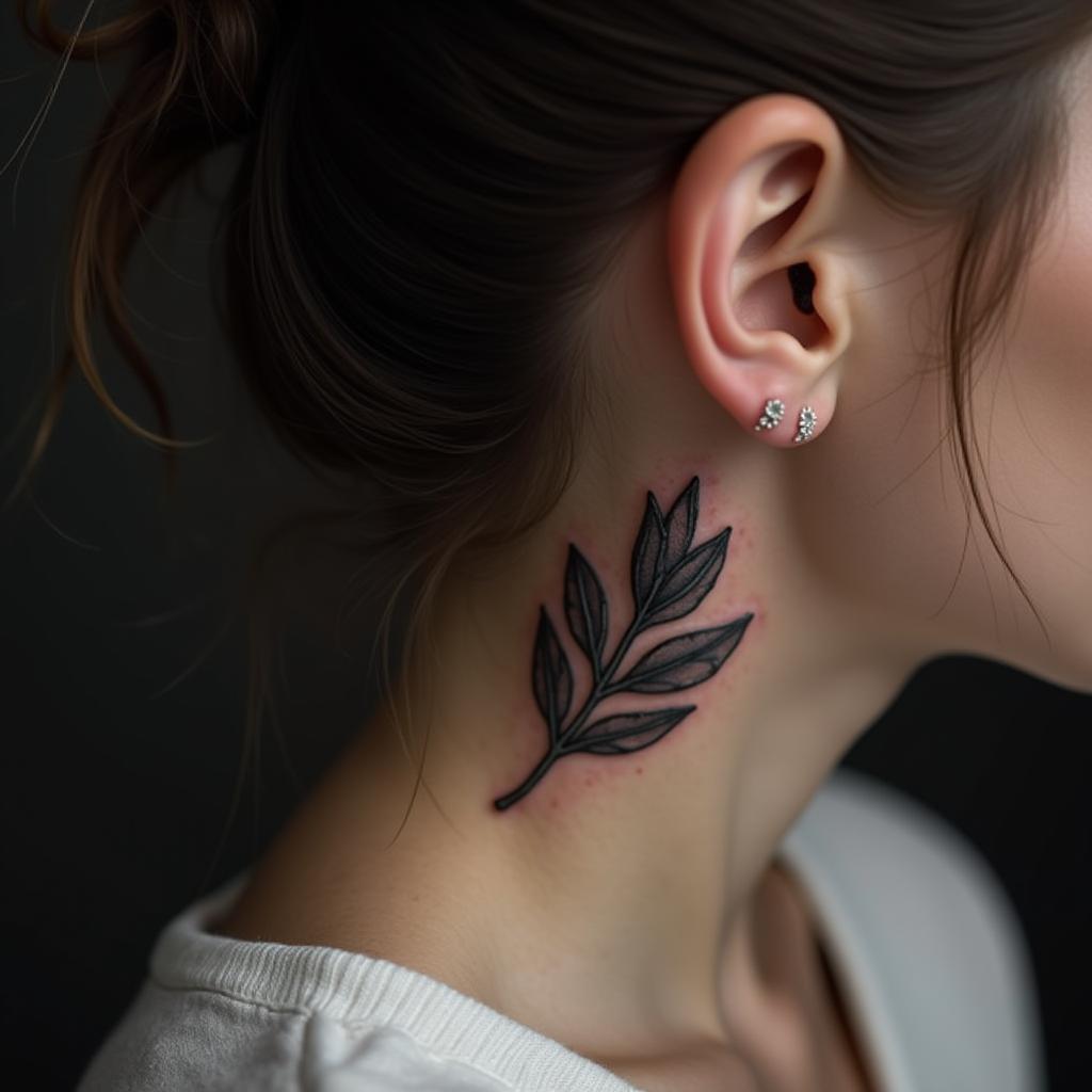 Leaf Tattoo On Behind 2