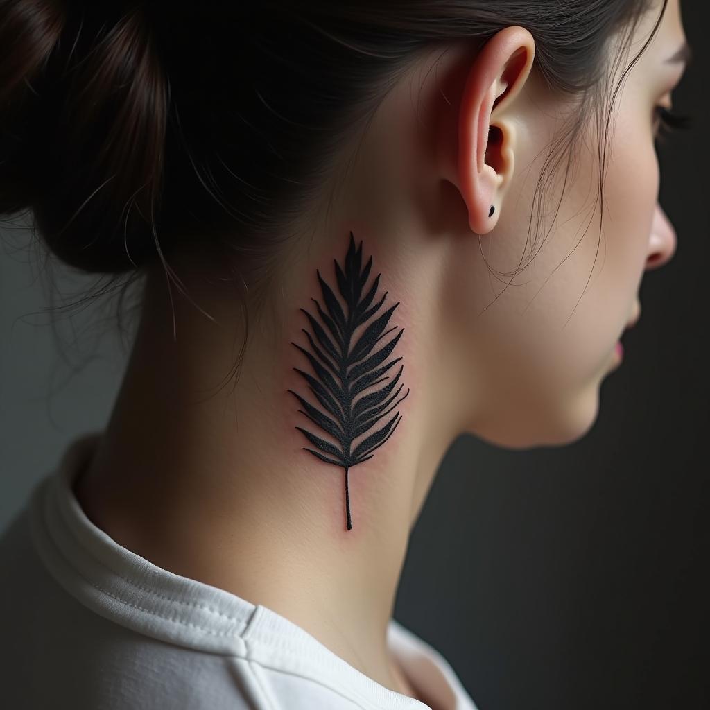 Leaf Tattoo On Behind 3