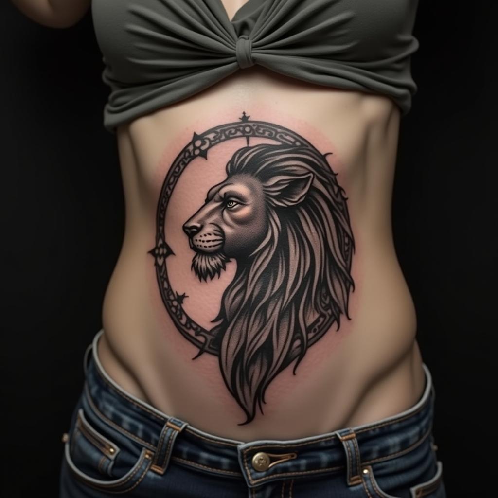 Leo Sign Tattoo 4