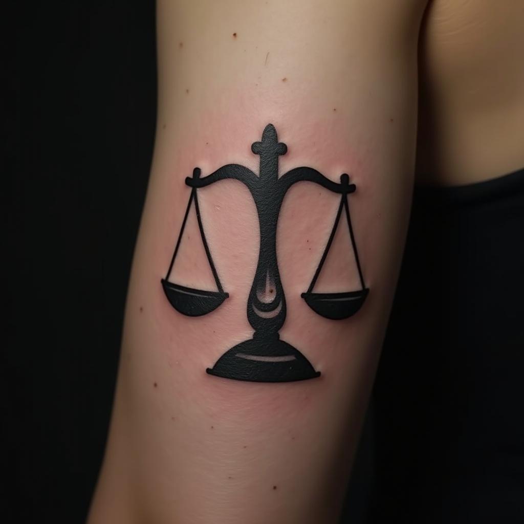 Libra Sign Tattoo 7