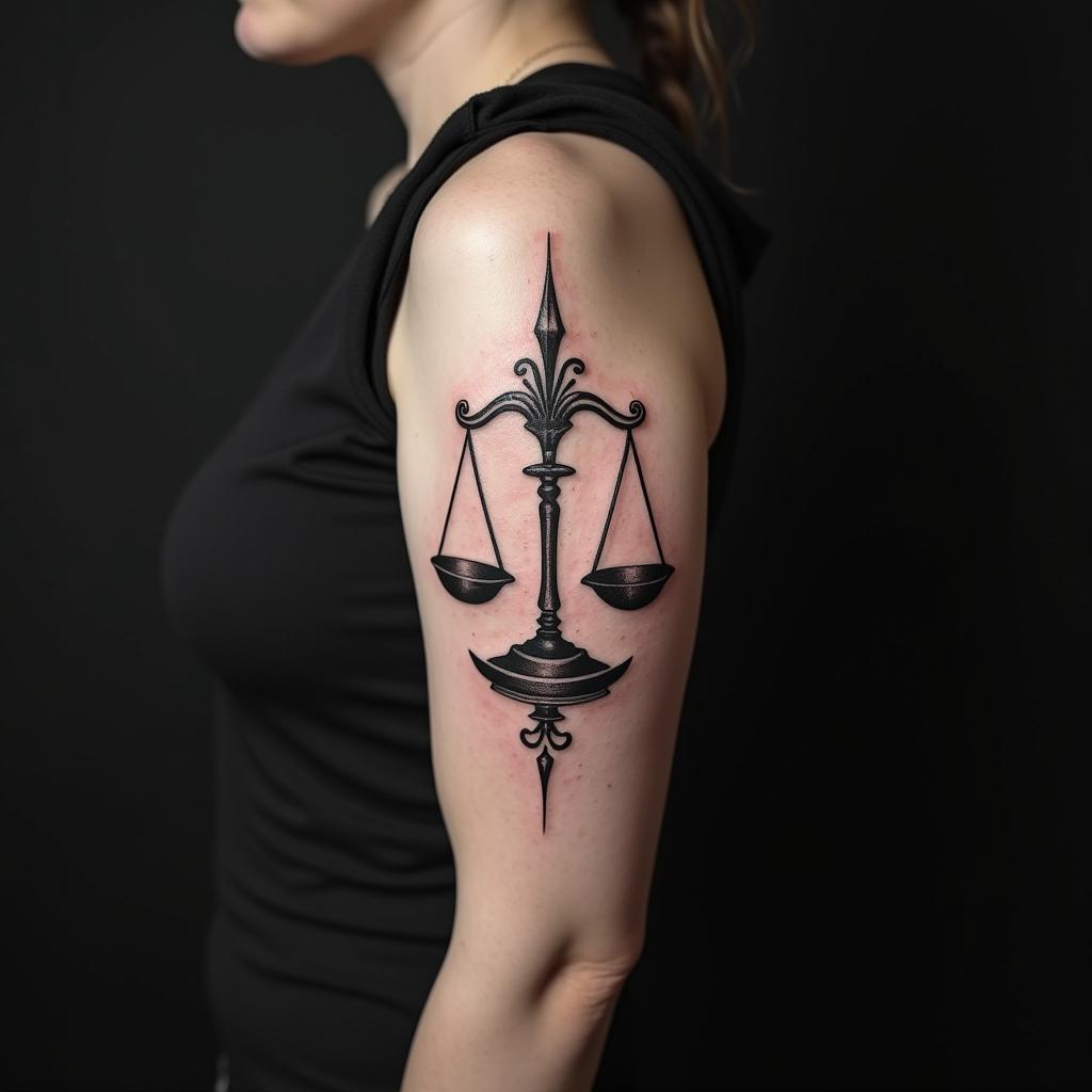 Libra Sign Tattoo 9