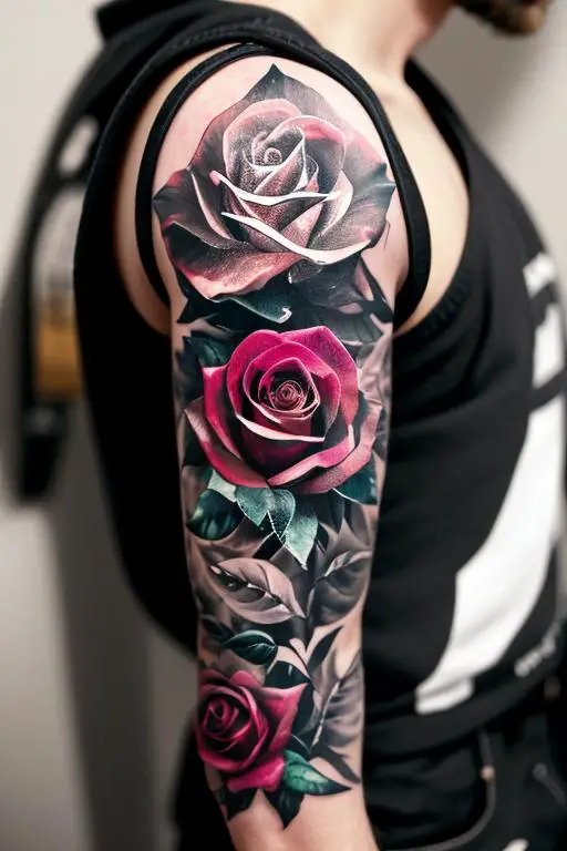 Man Rose Tattoo 11