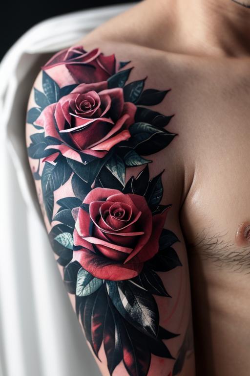 Man Rose Tattoo 12