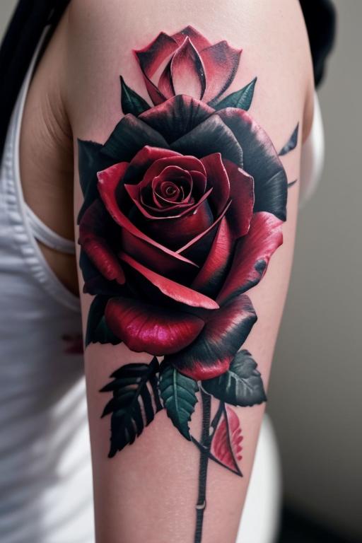 Man Rose Tattoo 17