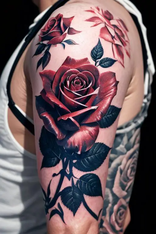 Man Rose Tattoo 18