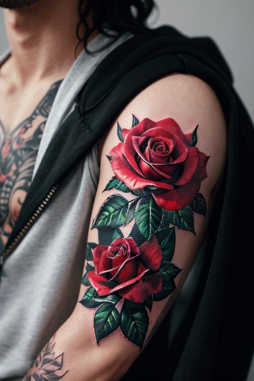 Man Rose Tattoo 19