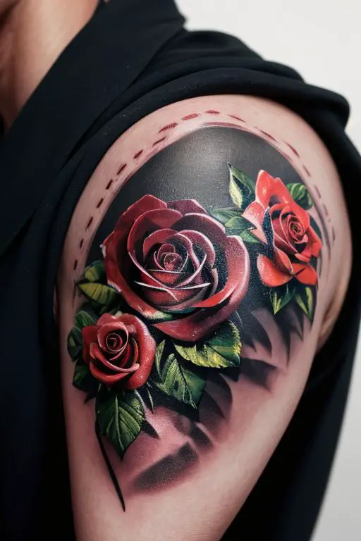 Man Rose Tattoo 20