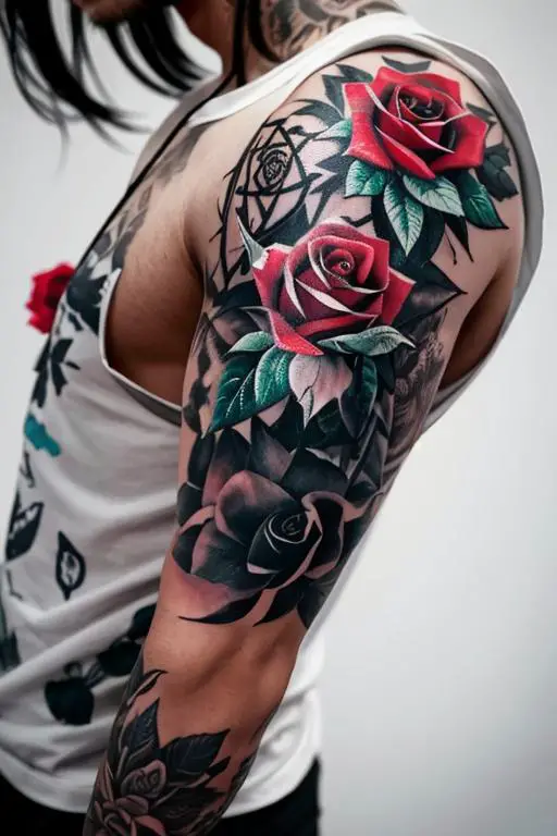 Man Rose Tattoo 21