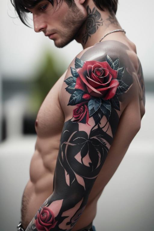 Man Rose Tattoo 3