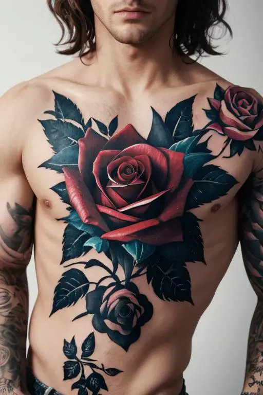 Man Rose Tattoo 6