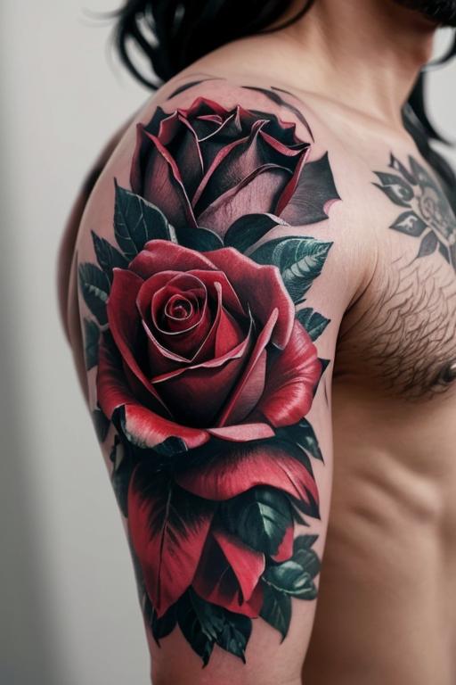 Man Rose Tattoo 7