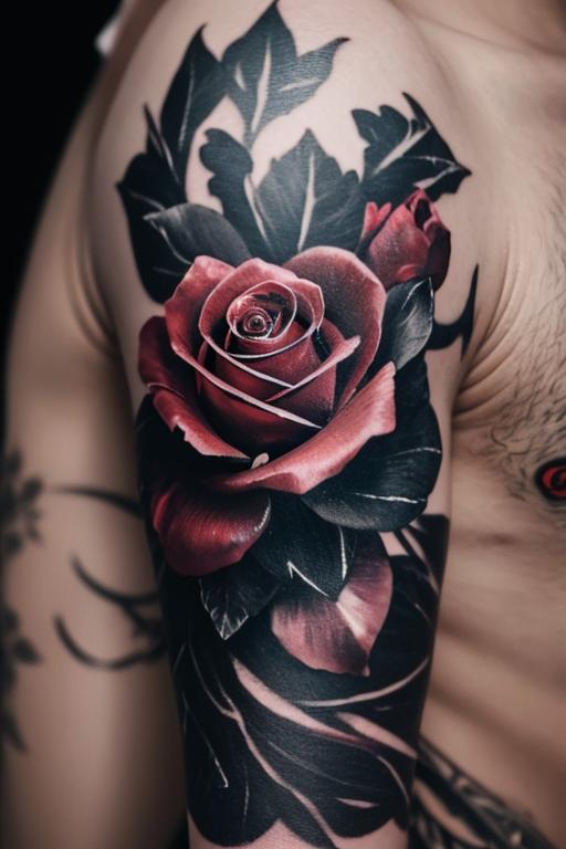 Man Rose Tattoo 8