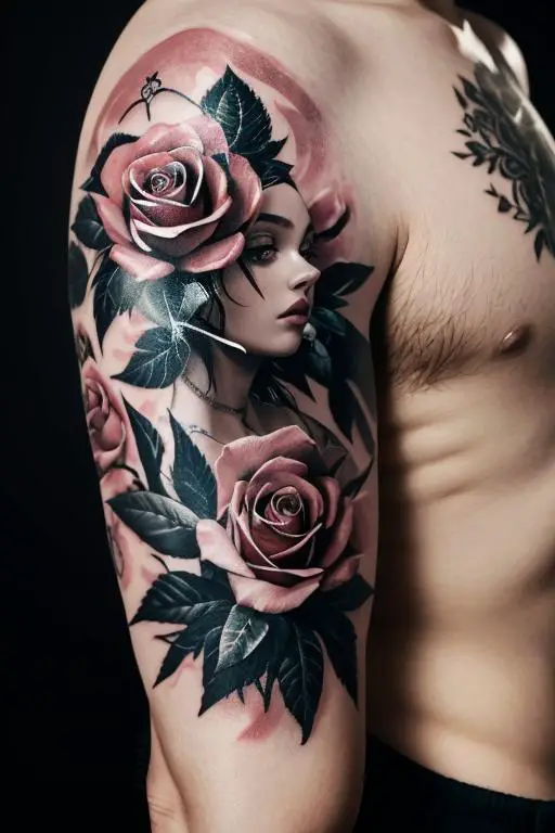 Man Rose Tattoo 9