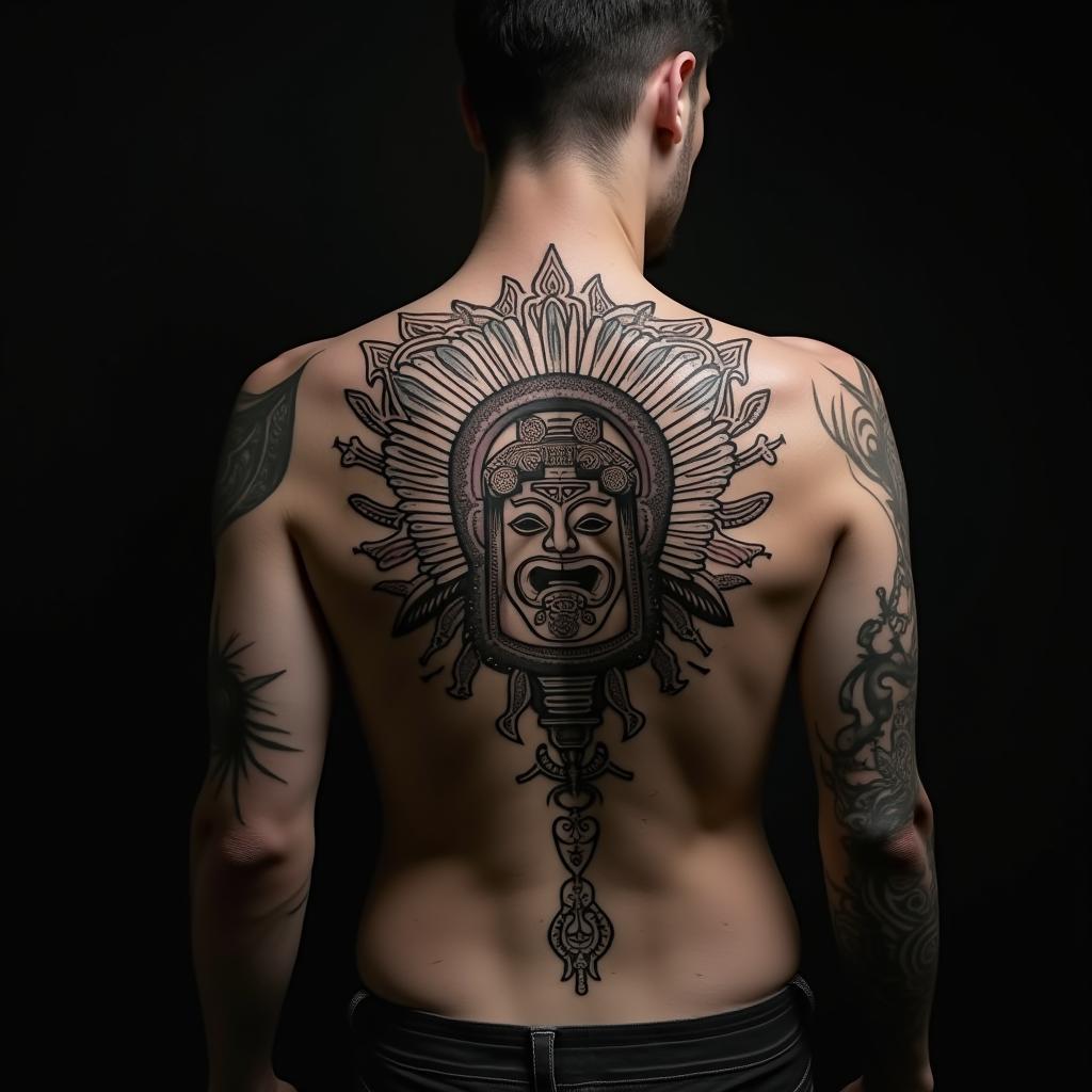 Mayan Tattoo On Back 10