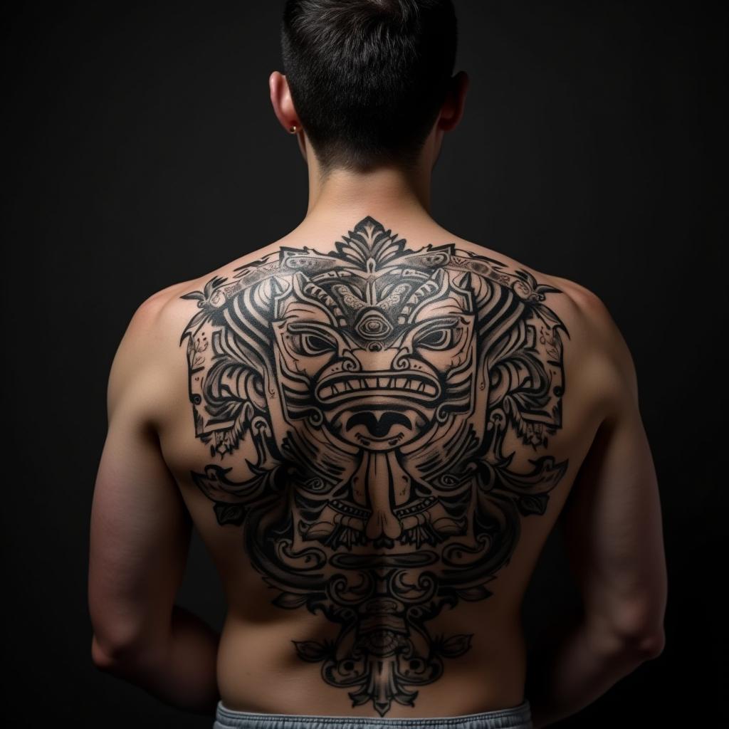 Mayan Tattoo On Back 13