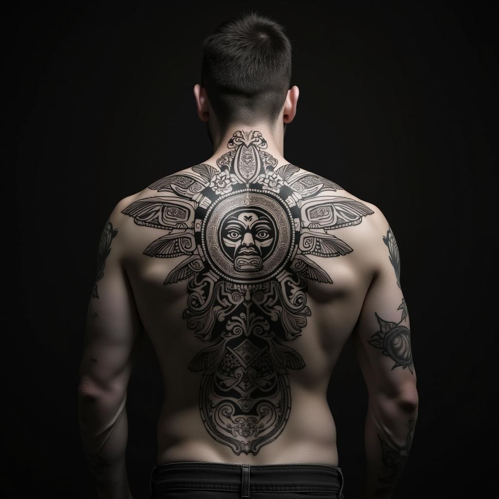 Mayan Tattoo On Back 15