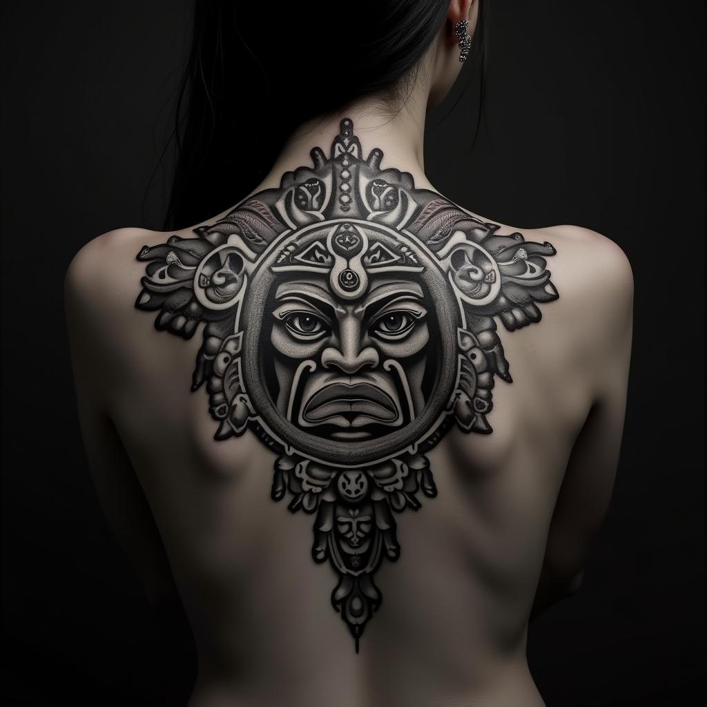 Mayan Tattoo On Back 6