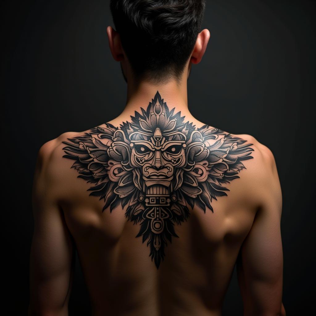 Mayan Tattoo On Back 8