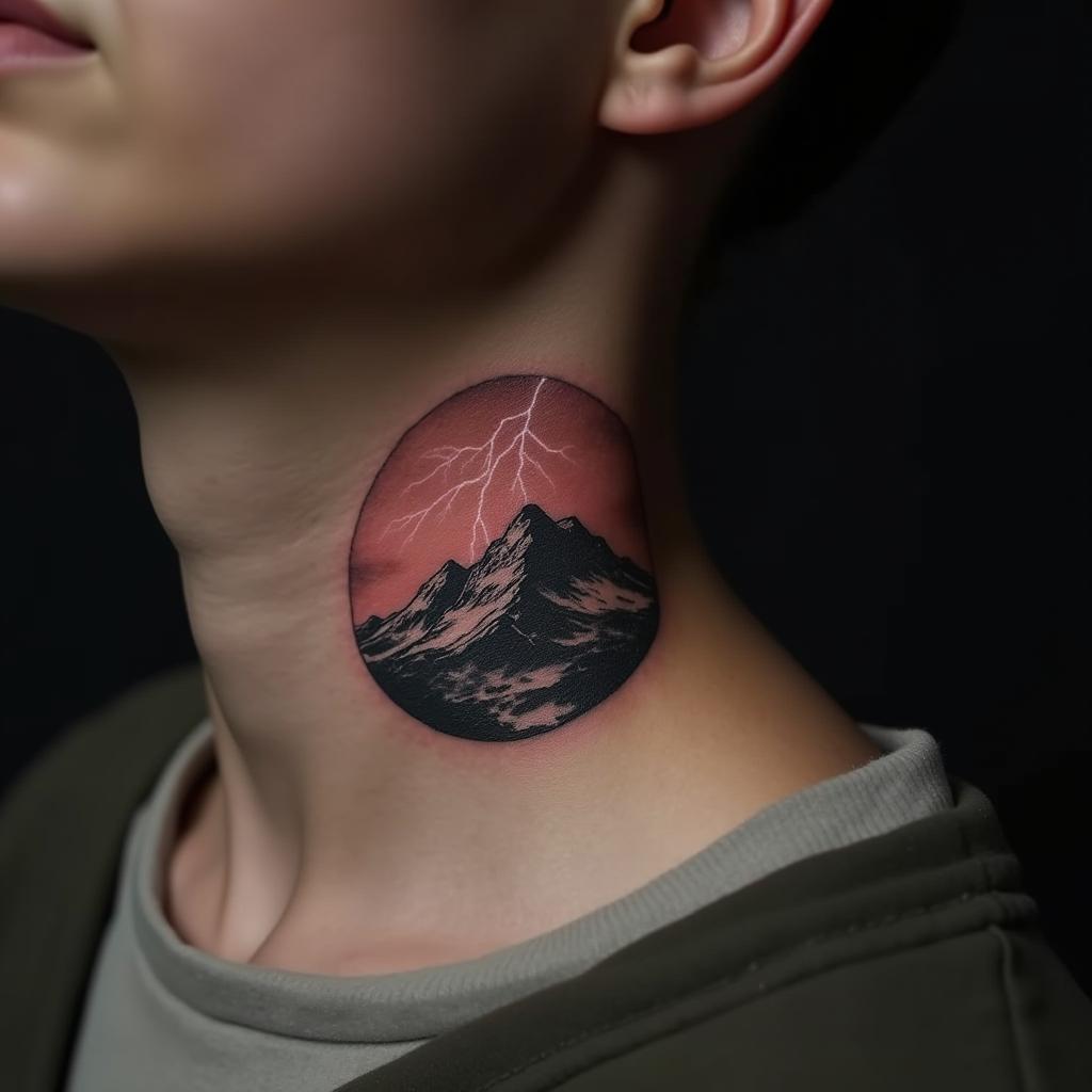 Mountain Tattoo On Neck 9