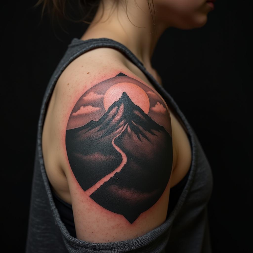 Mountain Tattoo On Shoulder 11