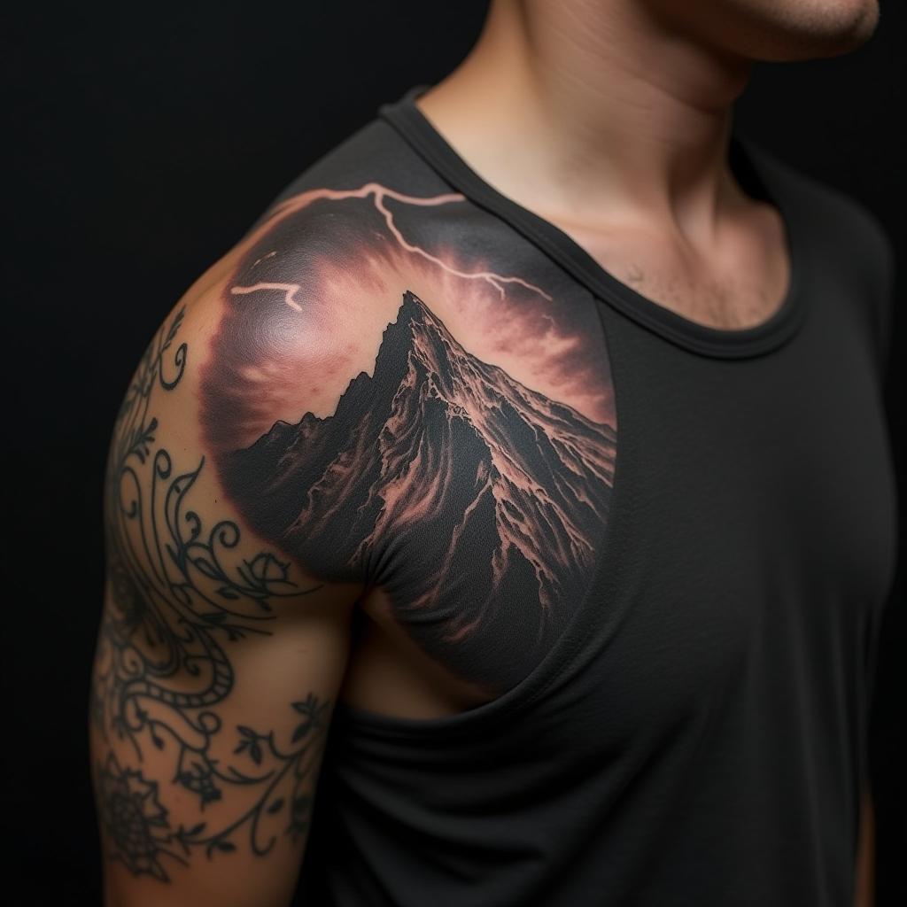 Mountain Tattoo On Shoulder 2