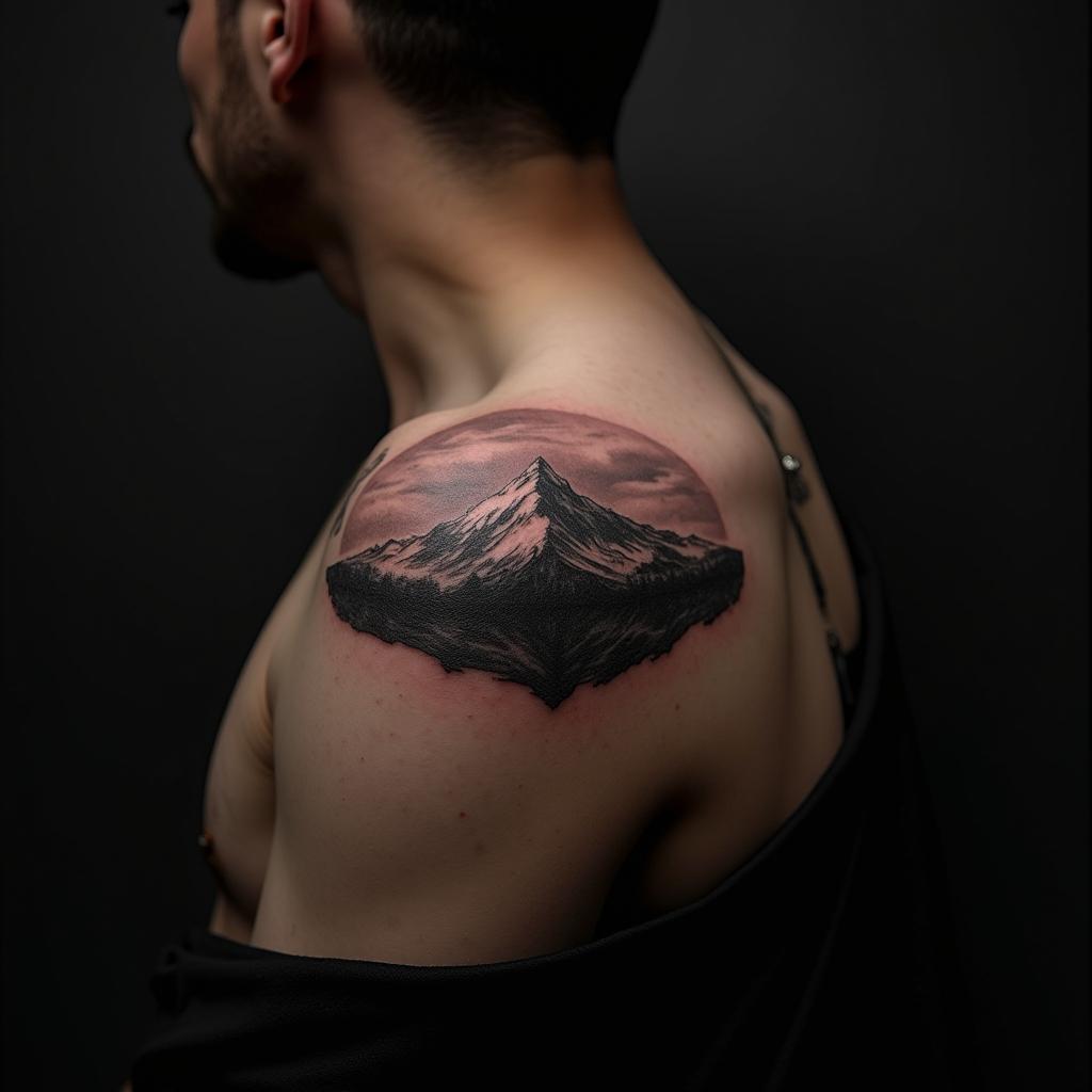 Mountain Tattoo On Shoulder 6