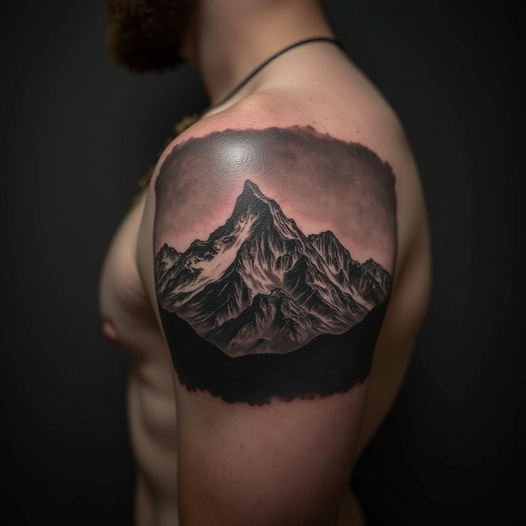 Mountain Tattoo On Shoulder 7