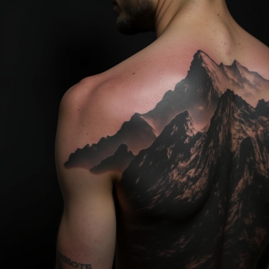 Mountain Tattoo On Shoulder 8