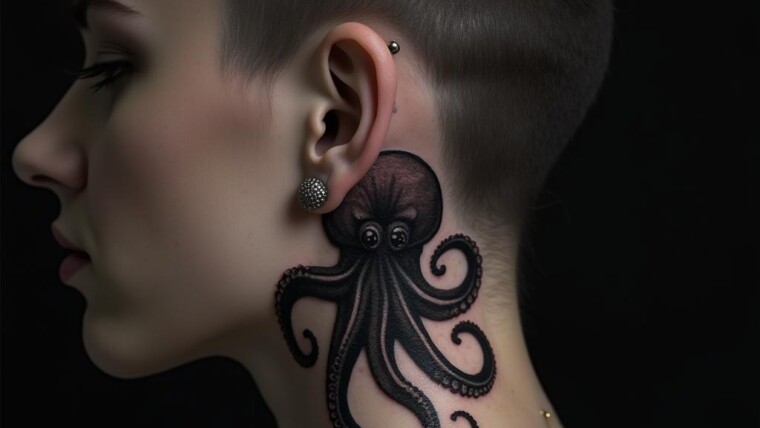 Octopus Tattoos On Behind 1