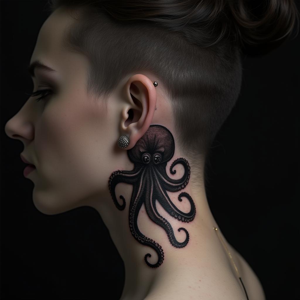 Octopus Tattoos On Behind 1