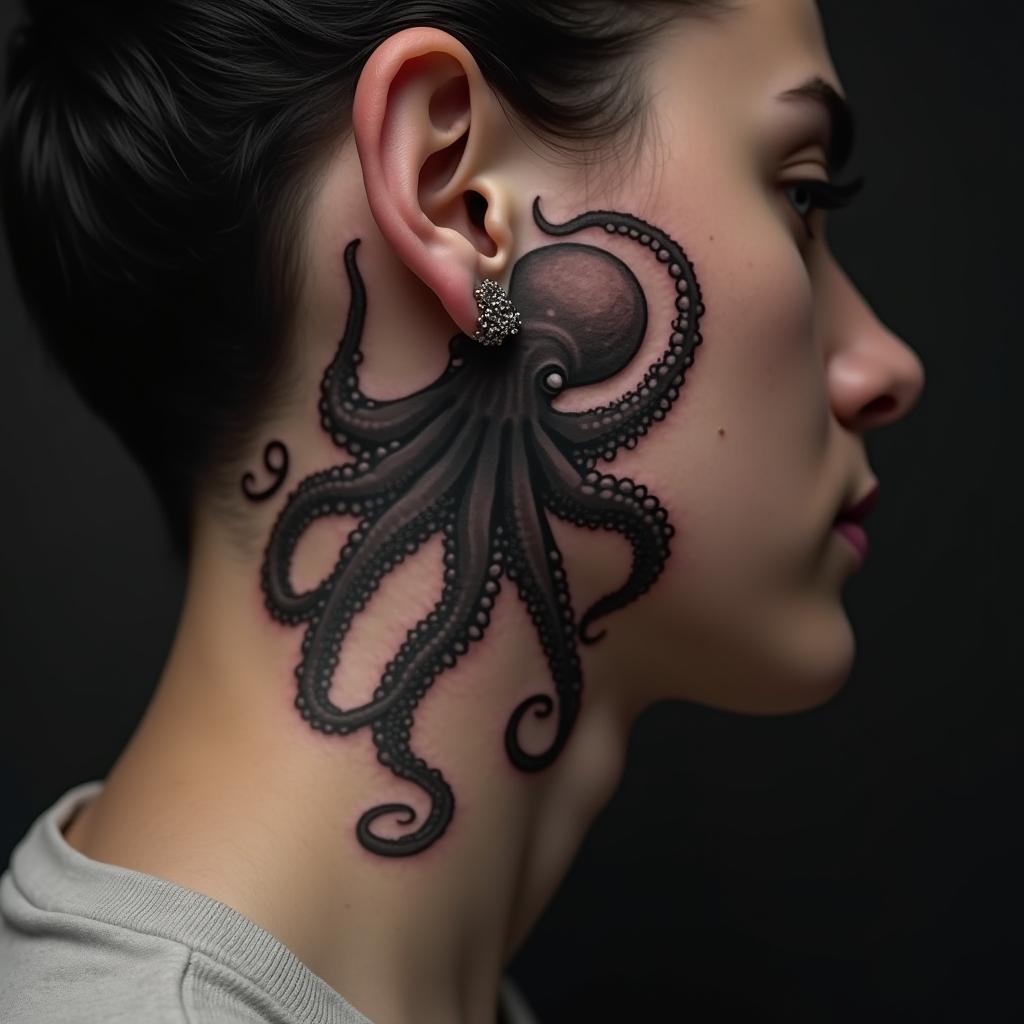 Octopus Tattoos On Behind 3