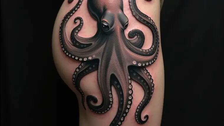 Octopus Tattoos On Hip 1