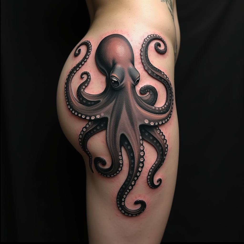 Octopus Tattoos On Hip 1