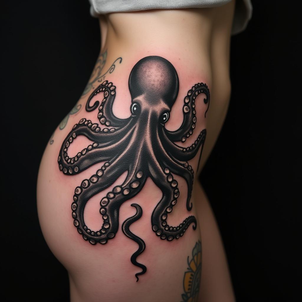 Octopus Tattoos On Hip 10