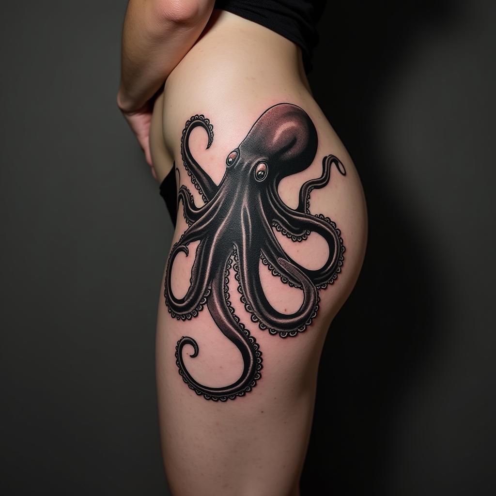 Octopus Tattoos On Hip 12