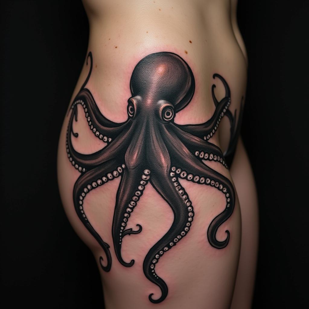 Octopus Tattoos On Hip 13