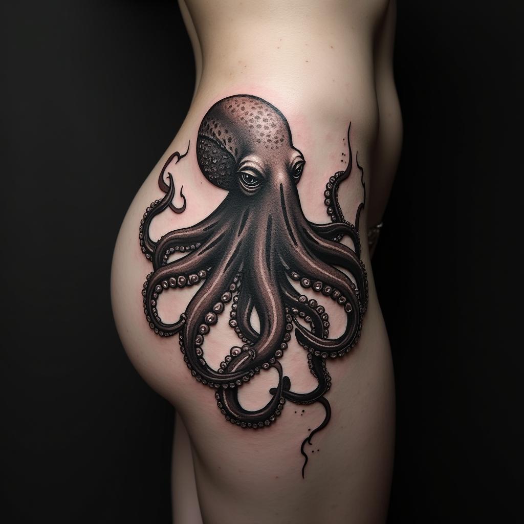 Octopus Tattoos On Hip 3