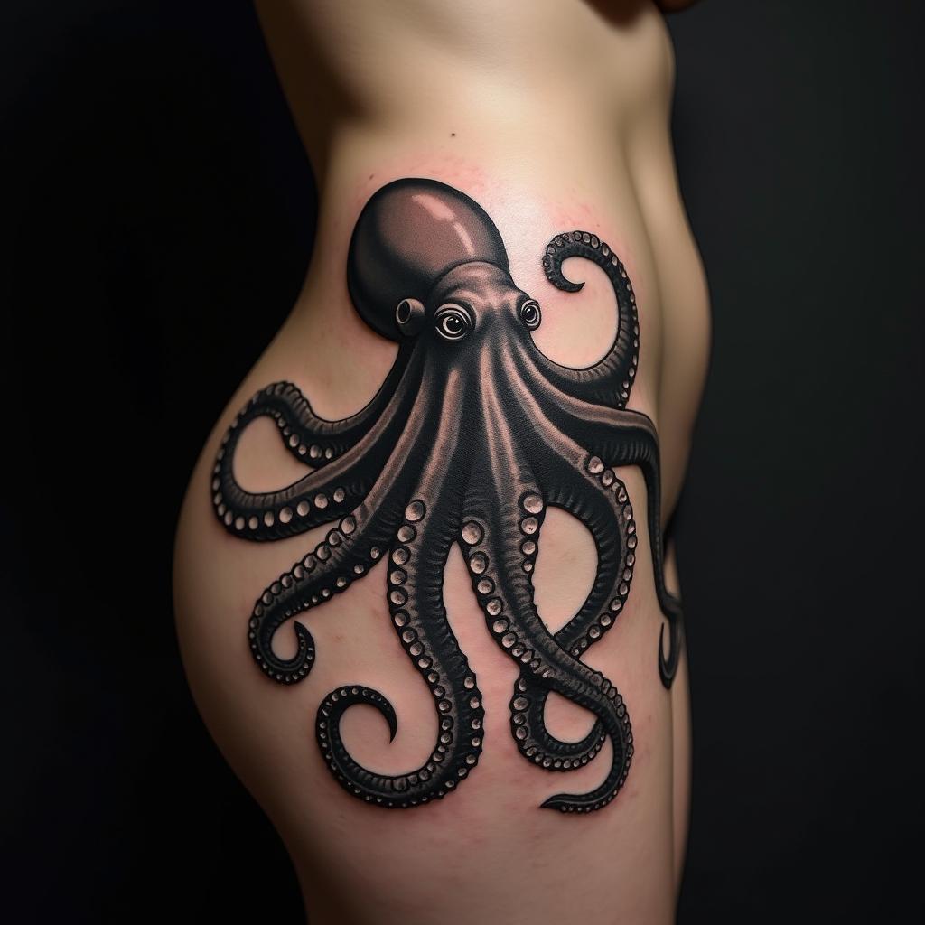 Octopus Tattoos On Hip 5