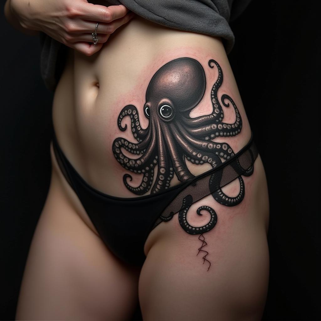 Octopus Tattoos On Hip 7