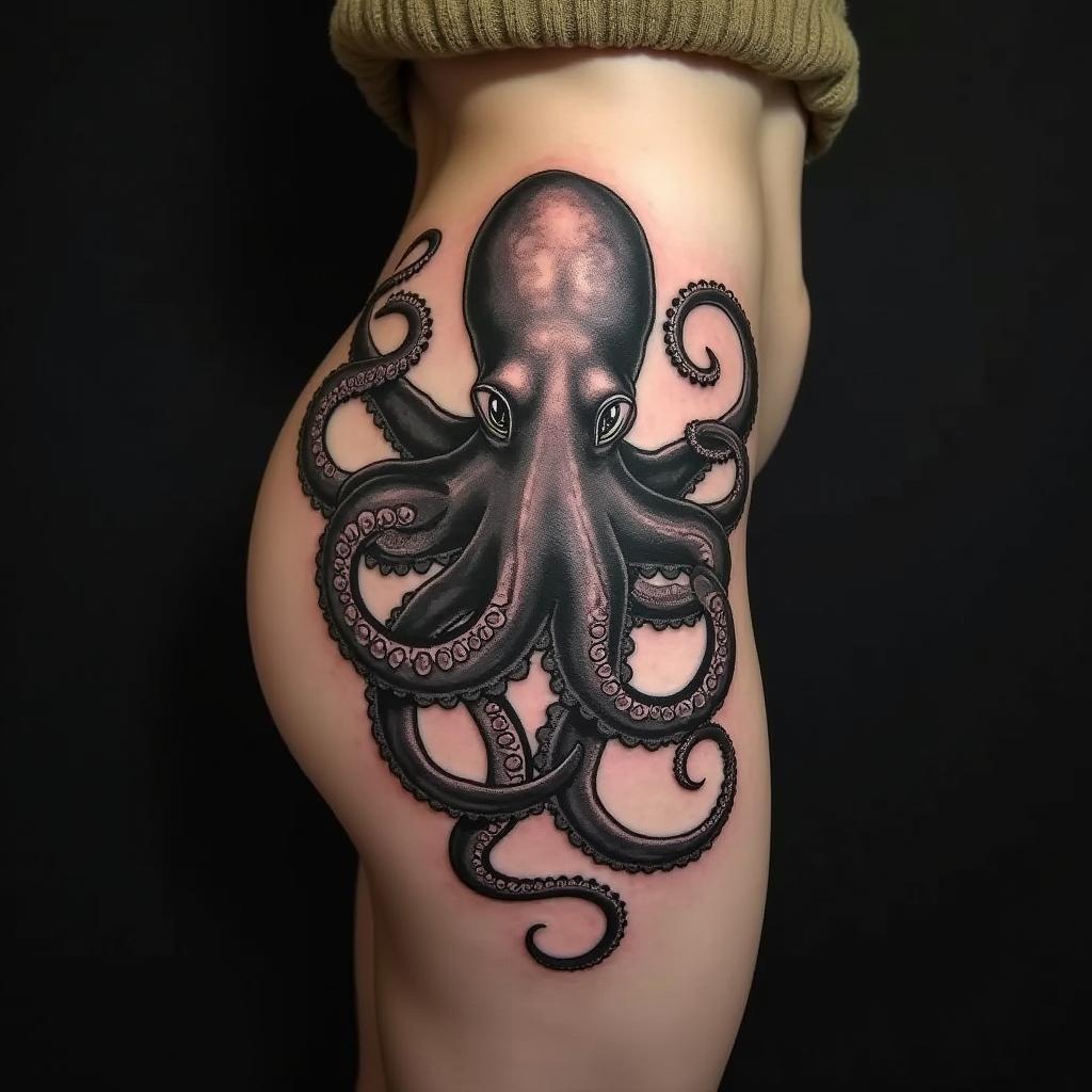 Octopus Tattoos On Hip 8