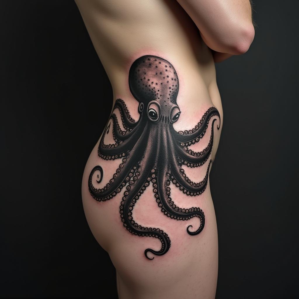 Octopus Tattoos On Hip 9