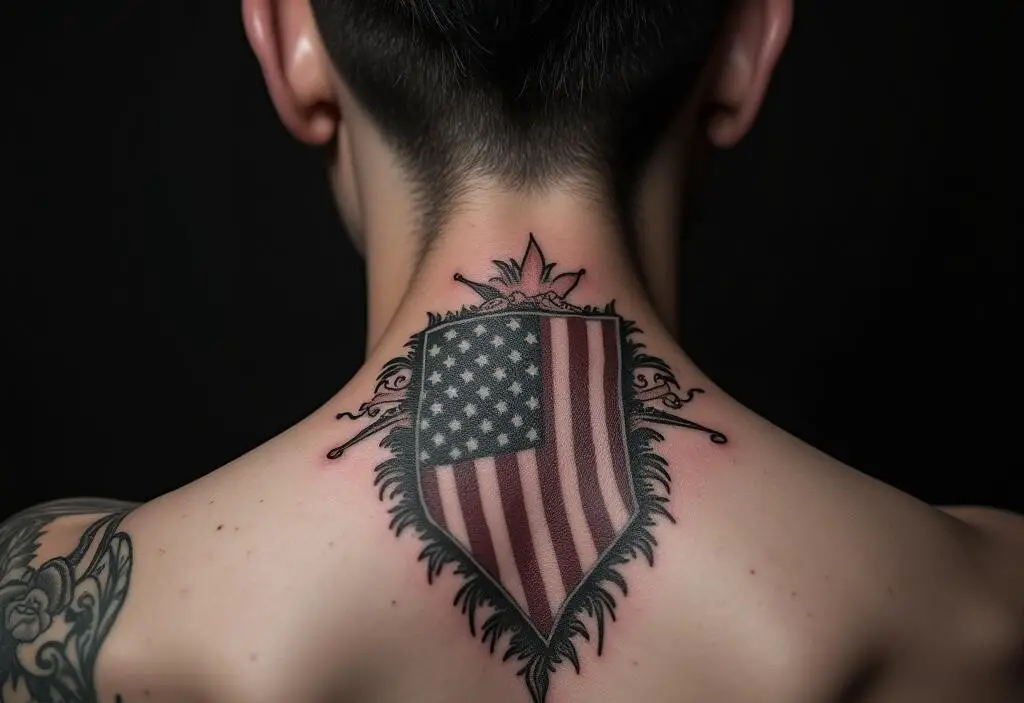 Patriotic Tattoo On Back 1