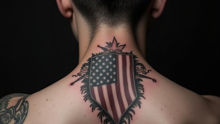 Patriotic Tattoo On Back 1