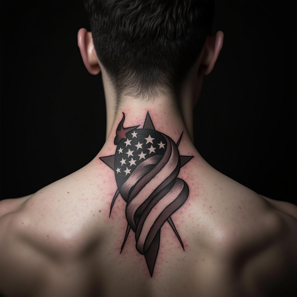 Patriotic Tattoo On Back 9