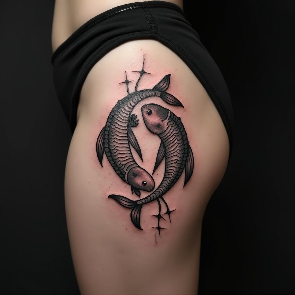 Pisces Sign Tattoo 14