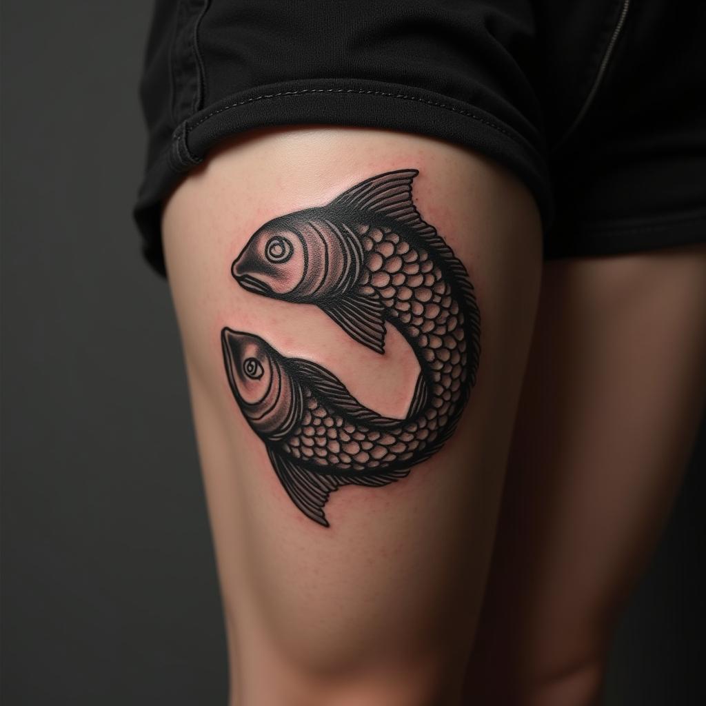 Pisces Sign Tattoo 17