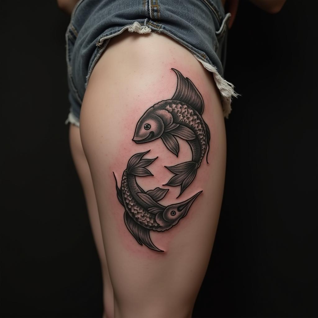 Pisces Sign Tattoo 23