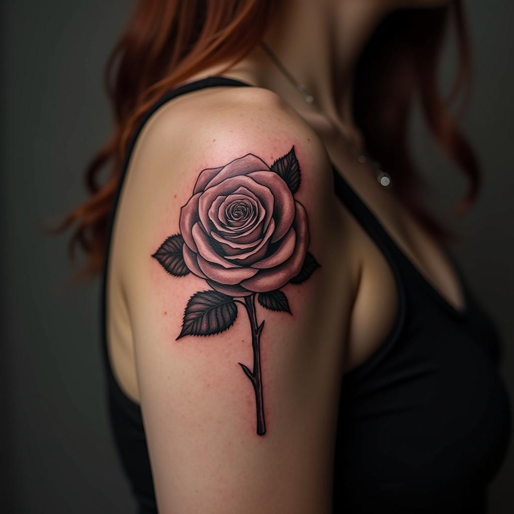 Rose Tattoo On Shoulder 10