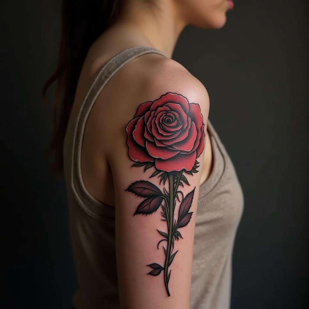 Rose Tattoo On Shoulder 15