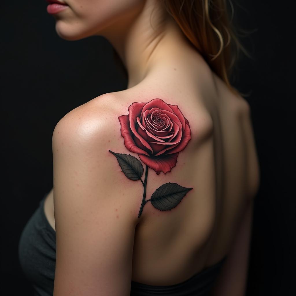 Rose Tattoo On Shoulder 4